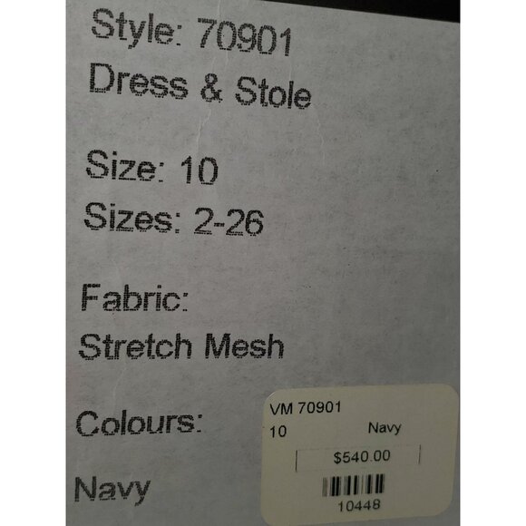 NWT VM Collection 70901 Navy Cap Sleeve Mother of the Bride Gown Size 10 853 - Picture 8 of 12